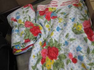 2 Yardages Flowered Fleece...