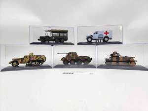 (5) 143 scale WWII Battle Tanks & Vehicle (1) Sd.Kfz 2342 Puma,(1) M3 75mm GMC 1st Armored Division,(1) Dodge WC34 Ambulance, (1)  Dodge WC63 704th Tank Destroyer, (1) Somua S-35 1ere DLM