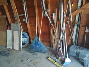 lot 310 image: Collection Of Lawn And Outdoor Tools And Building Materials