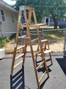 lot 343 image: Keller Wood 6Ft.Ladder And 3ft. Step Ladder