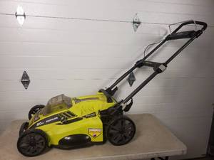 lot 24 image: Ryobi 40 Volt Lithium Ion Battery Lawn Mower