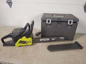 lot 35 image: Ryobi Gas Powered Chainsaw
