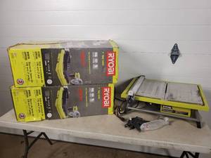 lot 37 image: 3 Wet Tile Saws - Work but Need Repair
