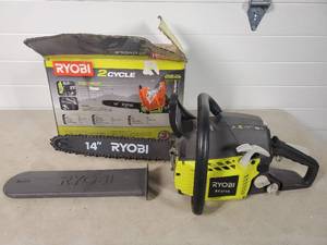 lot 40 image: Ryobi Gas Powered Chainsaw 14 inch
