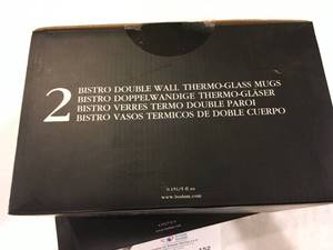 lot 152 image: Double Wall Thermo Glass Mugs