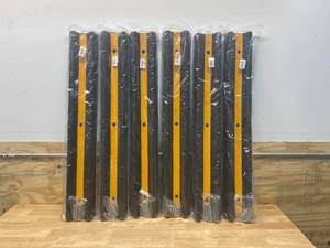 lot 46 image: GRAINGER APPROVED Lot of 6-  Wall Protectors, BlackYellow, Rubber, 39 12 in Length, 6 in Height, 2 in Thickness