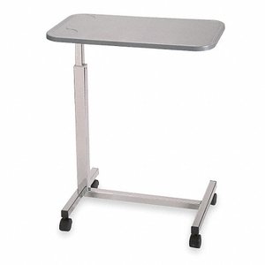 lot 87 image: GRAINGER APPROVED Over the Bed Table, 28 to 45 in Height Range, Wood Grain Melamine Laminate Table Material