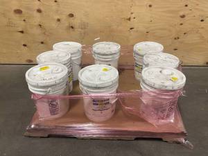 lot 91 image: RUST-OLEUM Lot of 8-  White Dry Fall Paint, Matte Finish, 210 to 260 sq ft Coverage, Size 5 gal
