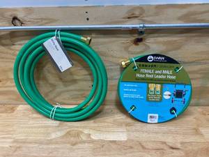 lot 112 image: HDX 58 in. Dia x 15 ft. Remnant Garden Hose with SWAN 58 in. Dia x 6 ft. Leader Hose with Female Coupling