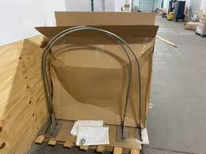 lot 118 image: GRAINGER APPROVED Lot of 3-  Privacy Curtains, Stainless Steel Frame, Vinyl Curtain, For Use With Emergency Shower Stations
