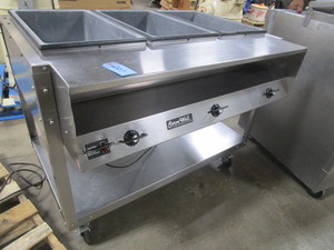 lot 207 image: SERVE WELL 3 COMPARTMENT STEAM TABLE