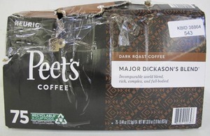 lot 543 image: Peets Coffee - Major Dickasons Blend Dark Roast Coffee - 75 Pack Keurig K-Cup Pods
