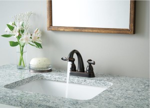 lot 538 image: Delta Windemere 4 in. Centerset 2-Handle Bathroom Faucet with Metal Drain Assembly in Oil-Rubbed Bronze
