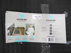 lot 580 image: Martha Stewart Rubberized Black Kitchen Mat 20 in x 30 in - Stain Resistant Top