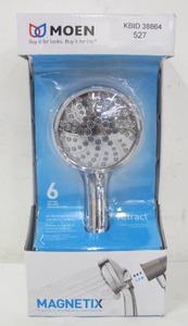 lot 527 image: Moen Attract with Magnetix 6-Spray 3.75 in. Single Wall Mount Handheld Adjustable Shower Head in Chrome