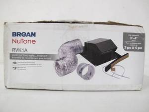 lot 598 image: Broan Nutone RVK1A 3 in. to 4 in. Roof Vent Kit for Round Duct Steel in Black