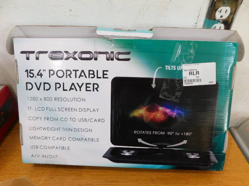 lot 12 image: Trexonic Portable DVD Player with 15.4 HD Swivel Screen
