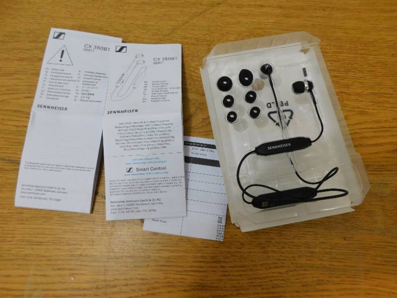 lot 49 image: Sennheiser CX 350BT Bluetooth Wireless Earbuds  Black