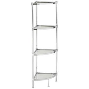lot 20 image: alcove Dawson 4-Tier Triangle Floor Shelf - Chrome