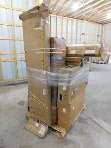 lot 1 image: WHOLESALE PALLET LOT OF BOX FURNITURE - GENERAL MERCHANDISE