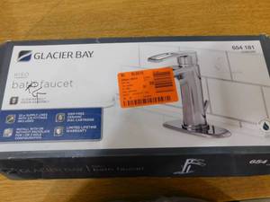 lot 7 image: Kiso Single Hole Single-Handle Low-Arc Bathroom Faucet in Chrome by Glacier Bay