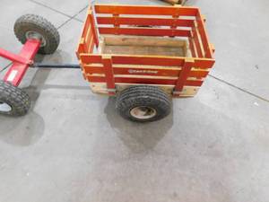 lot 31 image: All Terrain Red Tricycle with Wagon Trike Set Pull Along Toy Outdoors Kids Pedal