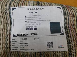 lot 57 image: Shag Collection Brown 20 in. x 59 in. Shag Runner Rug by Ottomanson