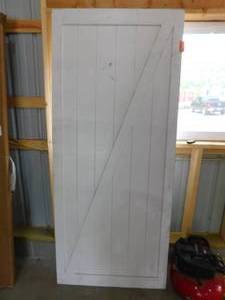 lot 88 image: 36 in. x 84 in. Classic Z White Alder Wood Interior Sliding Barn Door Slab