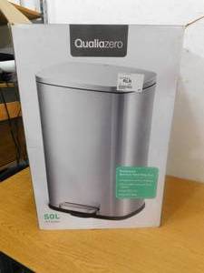 lot 150 image: 13.2-Gallon Stainless Steel Rectangular Step Trash Can