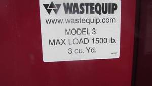 lot 4 image: WasteQuip 3 Cubic Yard Dumpster