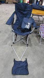 lot 20 image: (2) Eddie Bauer Lawn Chairs and (1) Small Childs Chair