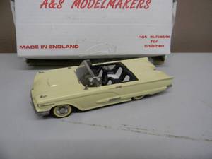 A & S MODELMAKERS 143 SCALE - 1958 FORD THUNDERBIRD CONVERTIBLE - IN BOX - AWESOME - GREAT PIECE - SEE PICTURES