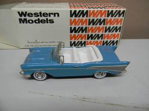 WESTERN MODELS 143 SCALE - 1957 CHEVROLET BEL AIR CONVERTIBLE - IN BOX - AWESOME - GREAT PIECE - SEE PICTURES
