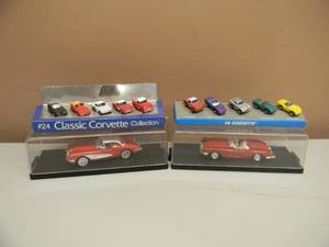 VITESSE 143 SCALE CHEVROLET CORVETTES IN CASE WITH Galoob Micro Machines  #24 & #6 Classic Corvette Collection - NICE SET - SEE PICTURES
