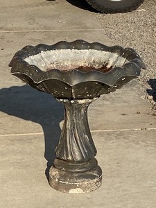 lot 5-B image: Concrete Two-Piece Bird Bath
