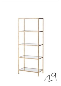Home Decorators Collection 62.25 in. Gold Leaf Metal 4-shelf Accent Bookcase with Open Back