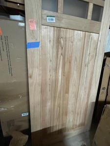 JELD-WEN 36 in. x 80 in. Farmhouse Unfinished Solid Wood 6 Lite Obscure Glass Interior Door Slab