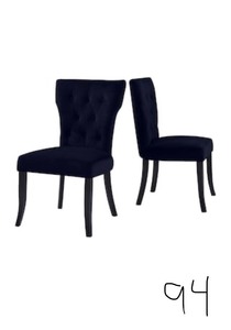 Handy Living Sirena Upholstered Dining Chairs in Navy Blue Velvet (Set of 2)