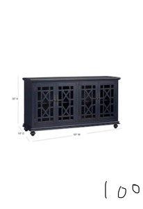 Martin Svensson Home Elegant Blue Glass TV Stand Fits TVs Up to 65 in. with Cable Management