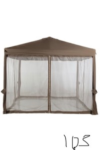 Abba Patio 10 ft. x 10 ft. Brown Soft Top SteelMetal with Mosquito Netting Patio Gazebo