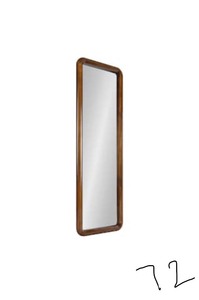 Kate and Laurel Pao 48 in. x 16 in. Classic Rectangle Framed Walnut Brown Wall Accent Mirror