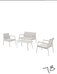 StyleWell Crystal Cape 4-Piece Metal Patio Conversation Set with Warm Grey Cushions