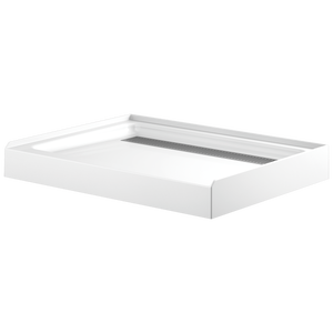 lot 112 image: 48 in. L x 36 in. W Corner Shower Pan Base with Center Drain in High Gloss White