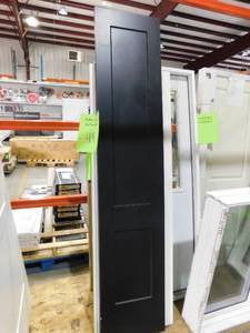 lot 44 image: 20 in. x 96 in. Monroe Black Painted Smooth Solid Core Molded Composite MDF Interior Door Slab by JELD-WEN