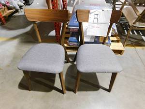 lot 73 image: Arcade Walnut Upholstered Dining Chairs (2ctn)