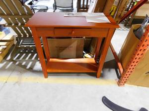 lot 76 image: American Heritage 32 in. Cherry Standard Rectangle Wood Console Table with Drawers by Convenience Concepts