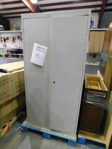 lot 92 image: Classic Series Steel Freestanding Garage Cabinet in Dove Gray (36 in. W x 72 in. H x 18 in. D)