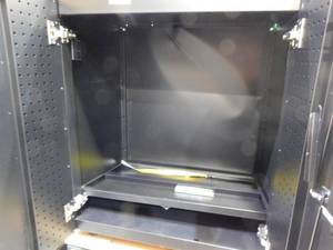 lot 95 image: Heavy Duty Welded 20-Gauge Steel 2-Door Garage Base Cabinet in Black (28 in. W x 32 in. H x 21.5 in. D)