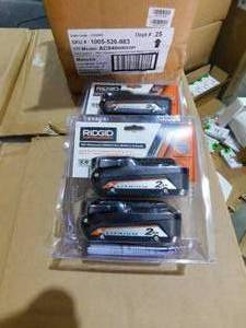 lot 29 image: NEW - 18V Compact Lithium-Ion Battery 4-Pack by RIDGID