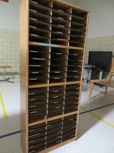 lot 40 image: METAL MAIL SORTING CABINET (2 pieces)